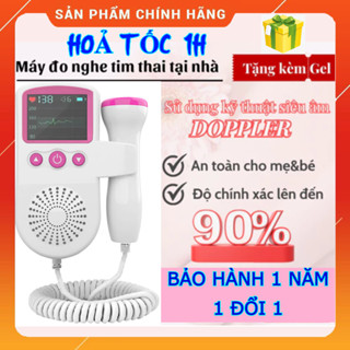 (HoảTốc1h) Máy Nghe Tim Thai, Máy Đo Tim Thai, Thiết Bị Nghe Thai Cầm Tay Tại Nhà Fetal Doppler 501 chính hãng