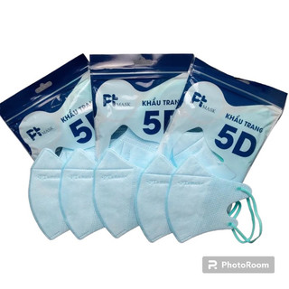 Combo 10 Túi [ 1 Túi 10 Cái ] Khẩu Trang 5D PT MASK ( Quai Thun )