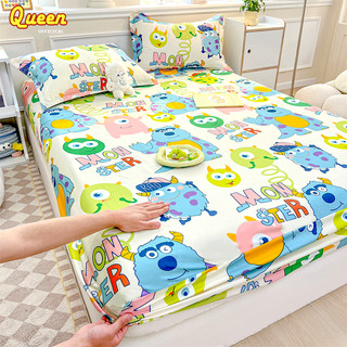 Bộ GA GỐI 3 MÓN Poly Cotton 💖m2x2m, m4x2m, m6x2m, m8x2m💖 (KHÔNG PHẢI THUN) Ga Giường nệm dưới 10cm-Q