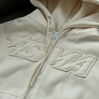 Áo Khoác Nỉ Bông Hoodie Zip INSOMNIA Logo Thêu Đắp Form Boxy Dây Kéo 2 Đầu  - HD008