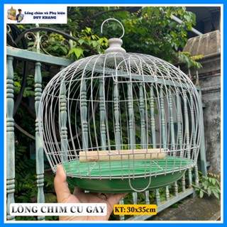 Lồng chim cu gáy kích thước 30x35cm lồng sắt sơn xám siêu đẹp  tặng kèm áo lồng  - lồng chim  Khang 