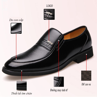 Giầy lười nam trung niên hoa tiết cánh chuồn ,Đế khâu cực chắc chắn , da mềm sau một thời gian sử dụng