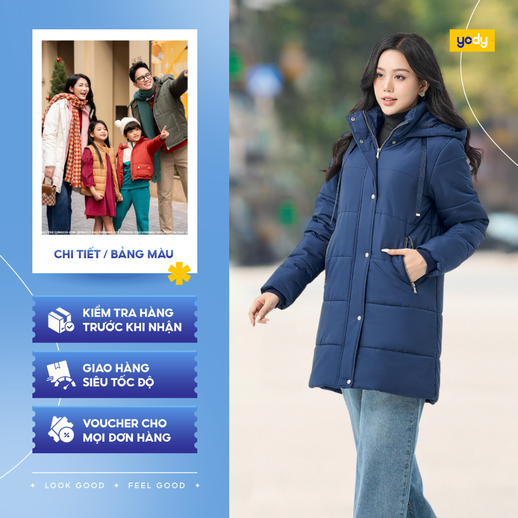 🔥 [SALE ĐG] Áo phao VIP nữ dáng dài YODY siêu nhẹ có phong cách thời trang mùa đông PVN6002