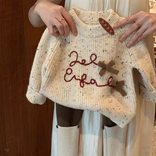  Set áo len quần legging chữ nơ mẫu mới 2024 cho bé gái xinh xắn hàng loại 1 cao cấp chất liệu dày dặn ấm áp 