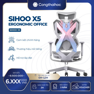 [Sihoo by Congthaihoc.vn] Ghế công thái học Gaming Sihoo X5c hai phiên bản màu đen cho nam và xám hồng cho nữ
