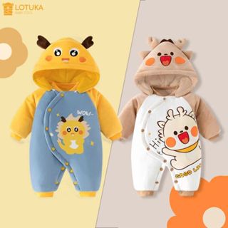 Body Nỉ Bông Rồng Liền Mũ Ấm Áp Cho Bé, Bodysuit LOTUKA Cho Bé Trai Bé Gái, Quần Áo Trẻ Em 3-12kg