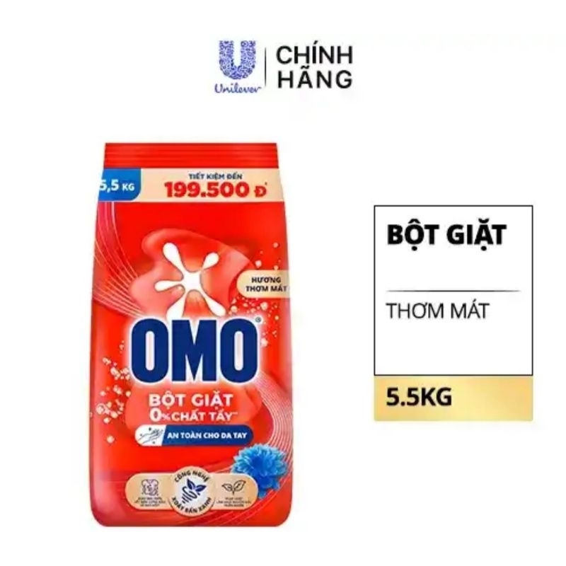 Bột giặt Omo đỏ túi 5.5kg