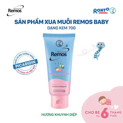 Kem chống muỗi đốt cho bé từ 6 tháng tuổi hương khuynh diệp Rohto Mentholatum Remos 70g