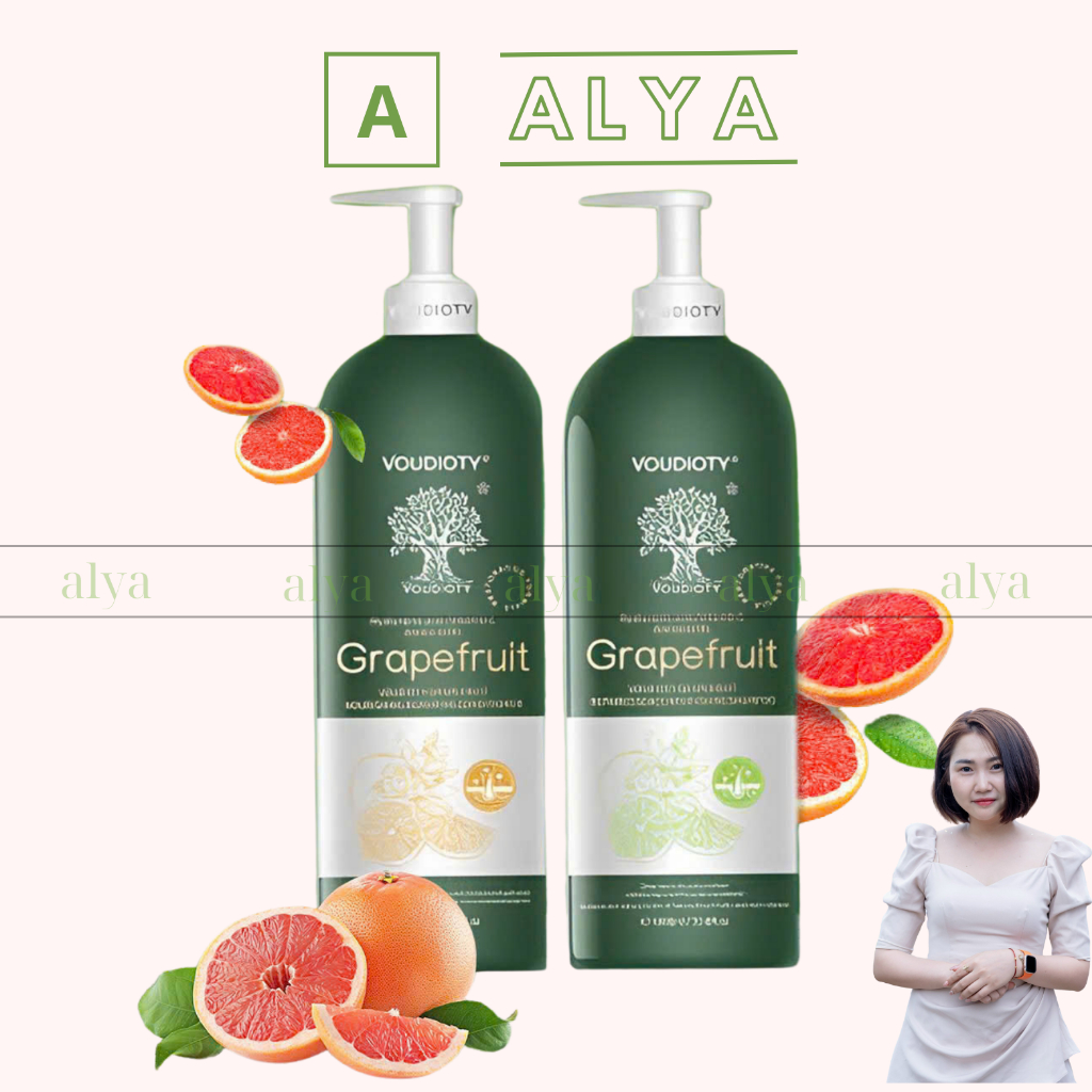 Cặp dầu gội xả Bưởi Biotin Grapefruit Voudioty. Giúp làm mềm mượt tóc, bảo vệ tóc, nhanh mọc tóc