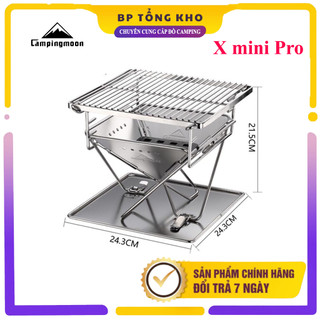 Bếp nướng gấp gọn Campingmoon không gỉ bếp nướng than hoa, bếp ngoài trời MT-045(dùng cho 4-8 người)