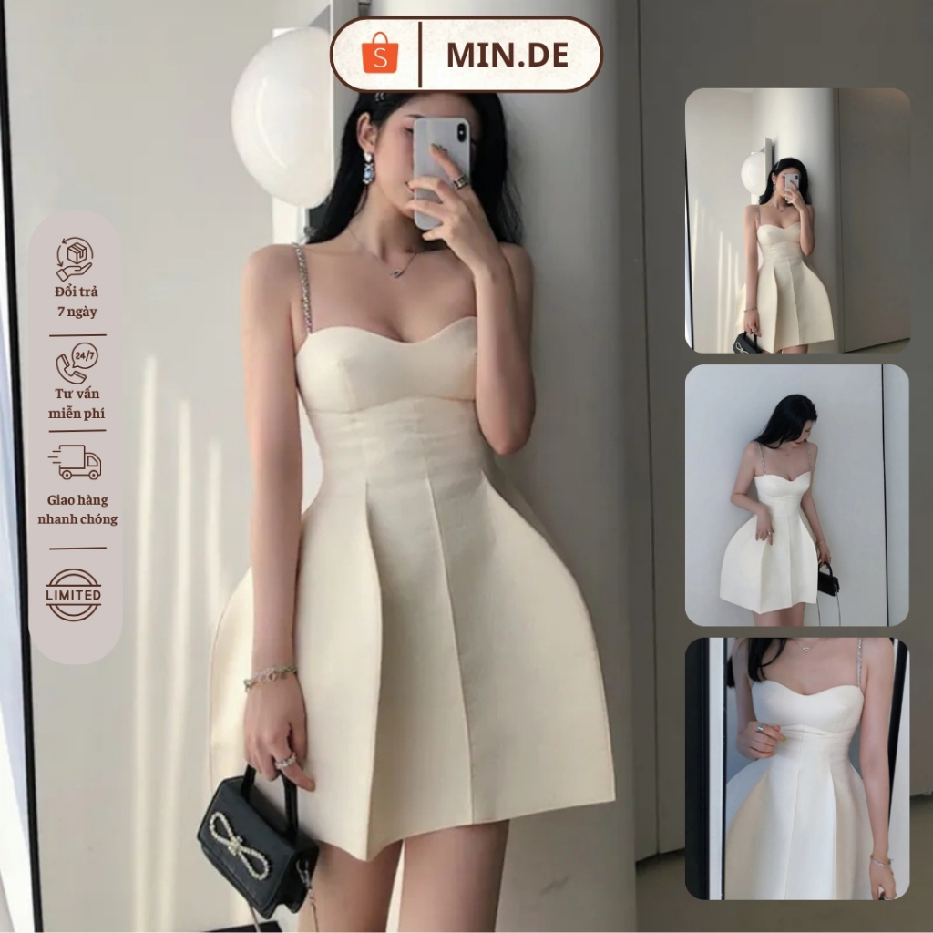 Đầm Ngắn Hai Dây Dáng Phồng LANE JT - LANEJT-32