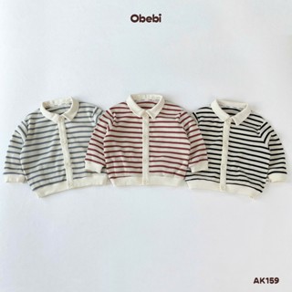 Áo Khoác Kẻ Cổ Đức Thời Trang Mềm Mại Thoải Mái Cho Bé Obebi Ak159