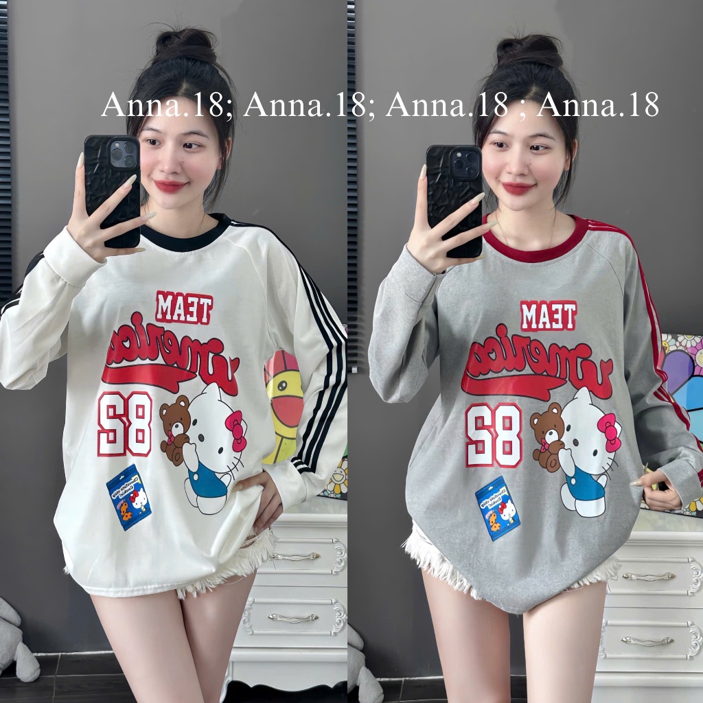 Áo thun cotton khô 3158  form rộng dài tay thu đông ( TEAM -82 ) top cổ tròn nam nữ