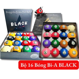 [THỊNH TÂM] Bộ 16 Bóng Bida Lỗ Black Yameiya Đen, Bộ Bóng Bi-A Pool Mắt Gà Black CLB