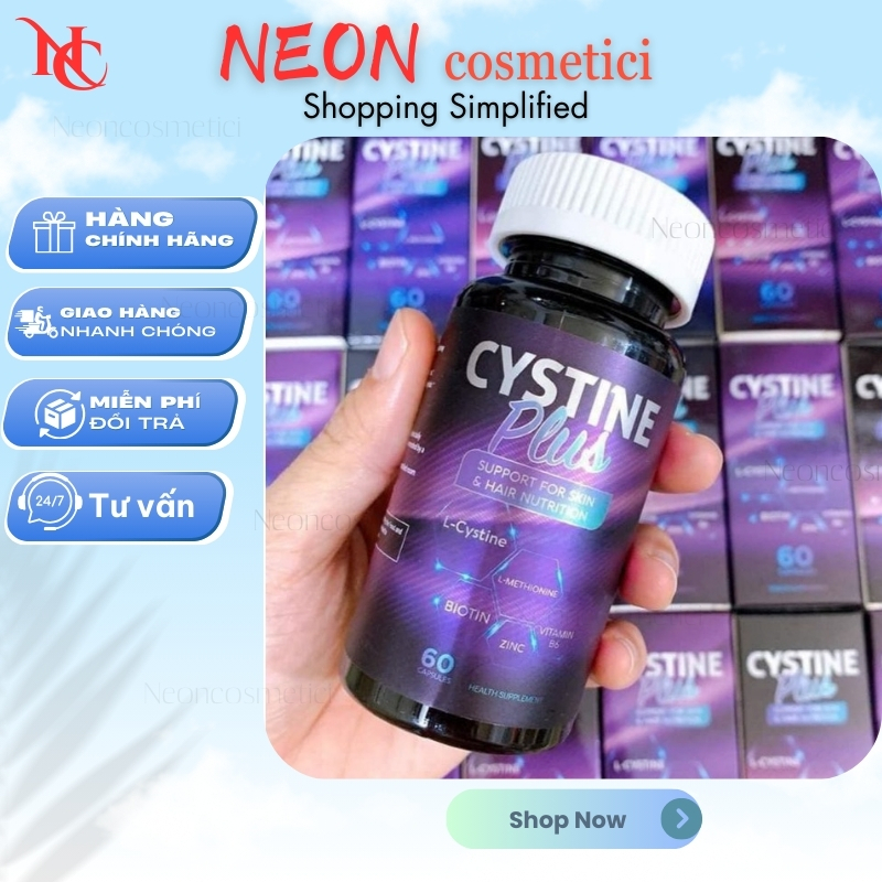 [CHÍNH HÃNG] VIÊN UỐNG CYSTINE PLUS GIẢM MỤN, NGĂN RỤNG TÓC, GIẢM SẮC TỐ DA HỘP 60 VIÊN