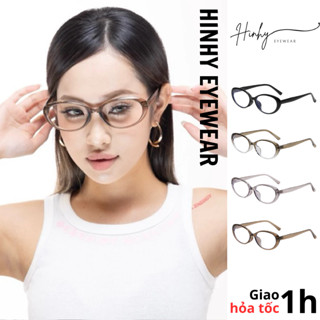 Gọng kính cận oval tròn nhựa Acetate Xoài Phạm cao cấp thời trang nam nữ giả cận [Lắp cận đến 6 độ] - 27075 Myth