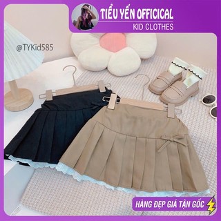  Quần áo trẻ em Chân váy xếp ly bé gái 2 màu phối ren cho bé 9-27kg V585 | Tiểu Yến KID 