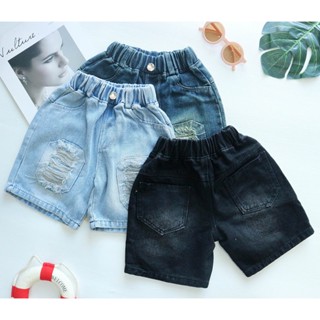 Quần JEAN Ngắn 2 túi rách ( có lót) mềm Cho Bé trai, gái 10-30kg