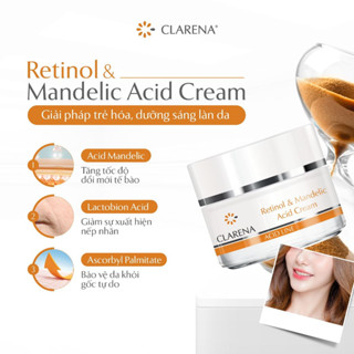 [CHÍNH HÃNG] CLARENA RETINOL & MANDELIC ACID CREAM - Kem Trắng Da Ban Đêm Da Sạm, Lão Hóa Nặng 50ml