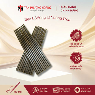  Đũa Gỗ Sóng Lá   Buông   Vuông Đũa Gỗ Tự Nhiên 24-25cm Chất Lượng Cao | ĐŨA GỖ TÂN PHƯỢNG HOÀNG 