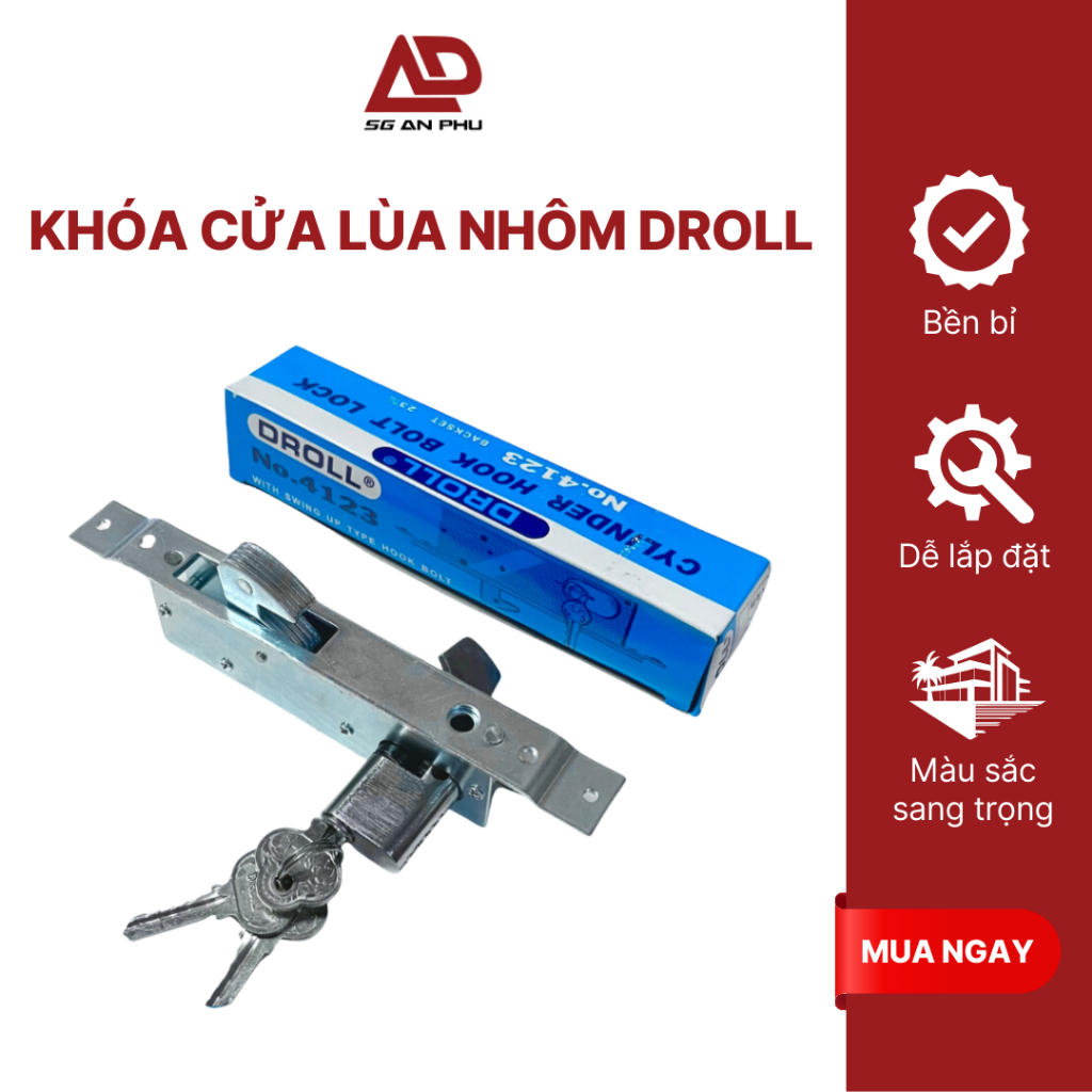 Khóa cửa lùa Nhôm DROLL | NPP SG An Phú