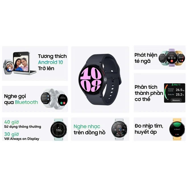 [ Galaxy Watch 6 44mm ] Đồng hồ thông minh Samsung Galaxy Watch 6 44mm - TechWatchVN
