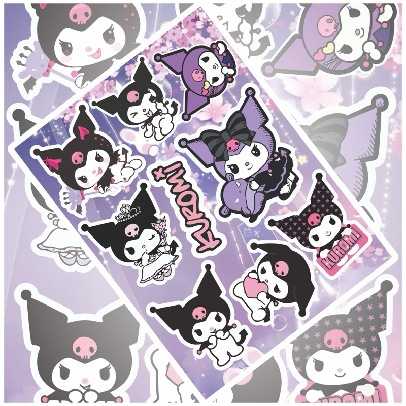 Tem Dán Sticker Nhãn Dán Decal Kuromi Dễ Thương Dán Trang Trí Xe Máy Xe Điện Máy Tính Tập Vở Decal 3