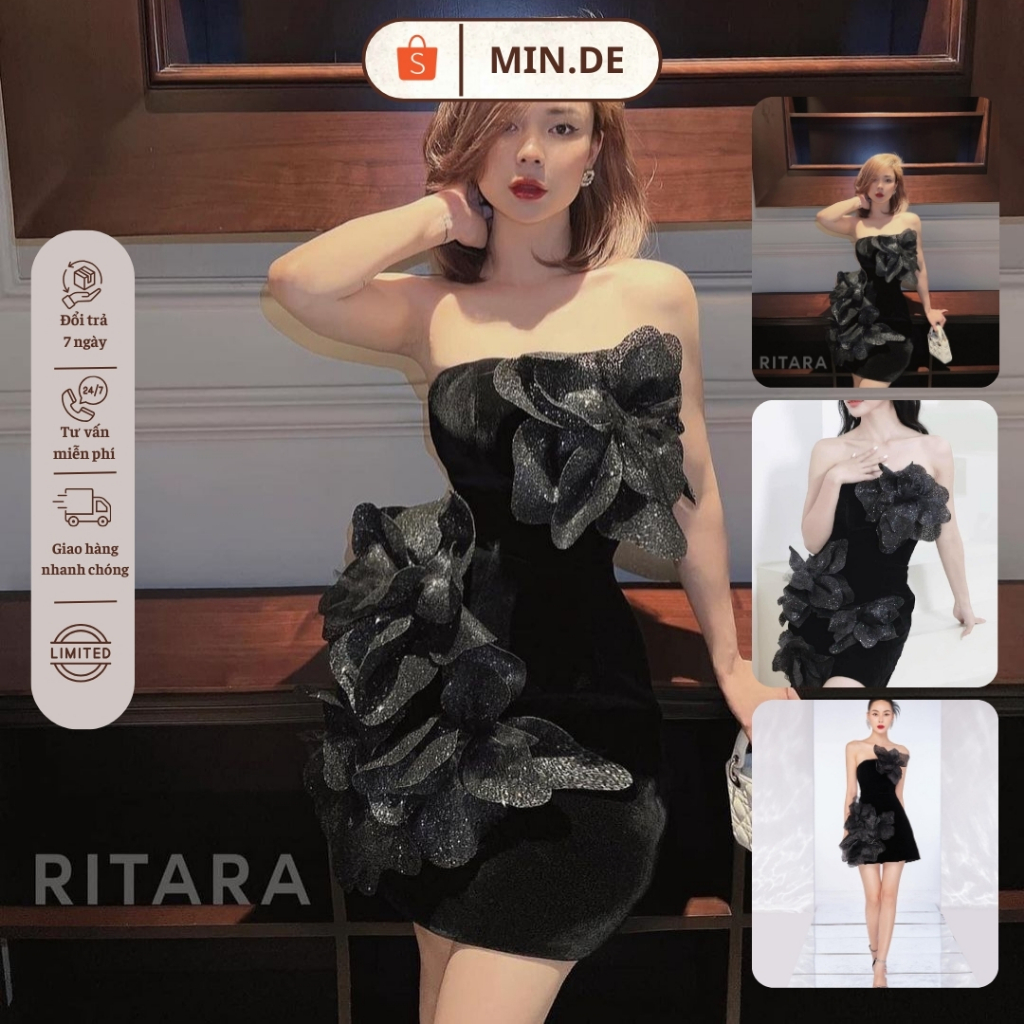 Đầm Ngắn Đính Hoa RITARA CLOSET - RITARA-68