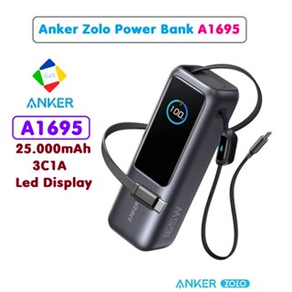 Pin Sạc Dự Phòng Anker Zolo A1695 165W 25000mAh 3C1A | Tích Hợp Cáp USB-C Cuộn | PD QC PPS 2.0