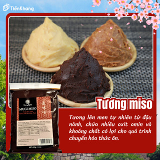 Mugi Miso - Bịch (400gram) - Tương Miso cổ truyền Nhật Bản - Bổ sung đạm, khử hóa dược rau củ