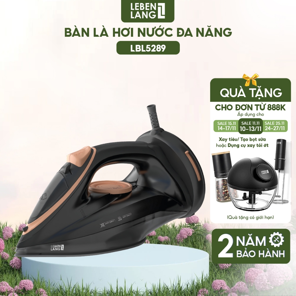 Bàn Ủi Hơi Nước Cầm Tay Lebenlang LBL5289, 2200W, Bình Chứa 260ml - Hàng Chính Hãng - Là Quần Áo