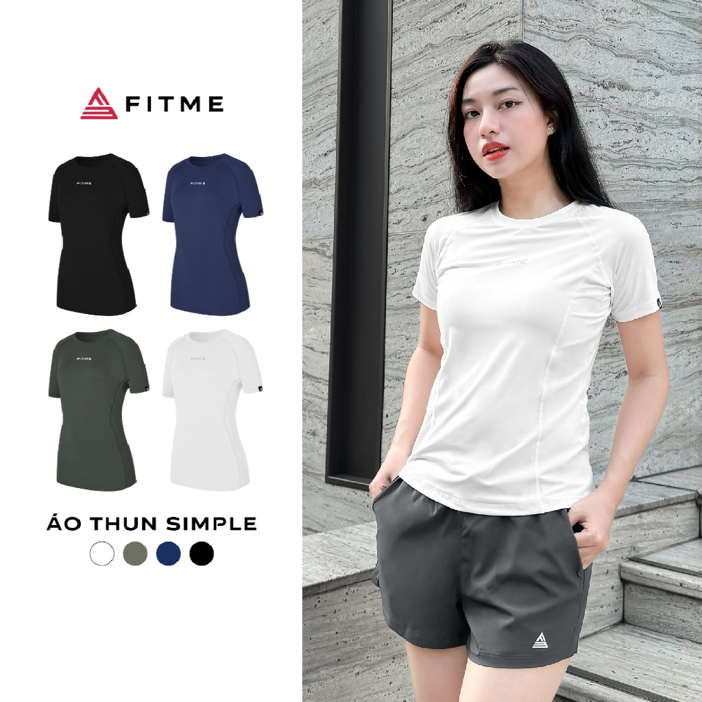 Áo tập gym yoga nữ Fitme Simple thun basic cổ tròn thoáng khí thấm hút tốt ATSP01 | BigBuy360 - bigbuy360.vn