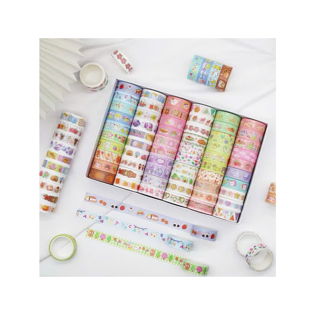 1 cuộn Băng keo Washi Tape trang trí sổ còng, bullet journal - Washi tape trang trí đủ họa tiết