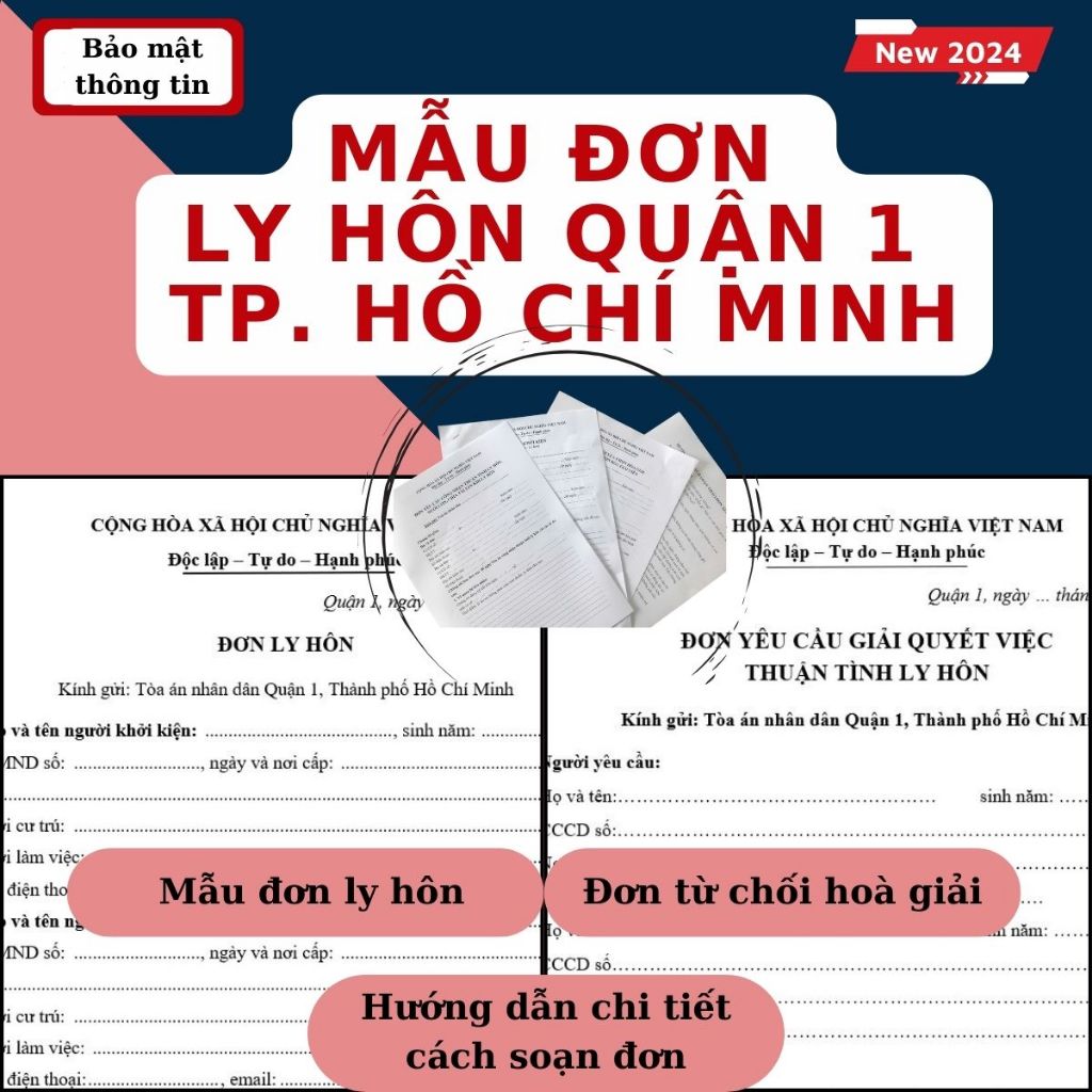 Mẫu đơn ly hôn Quận 1 chuẩn nhất