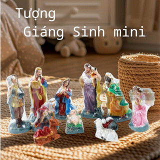  Bộ 12 Tượng giáng sinh mini mẫu cổ điển 15cm tặng kèm bộ rơm - Mang Lại Vẻ Đẹp Ấm Áp Cho Mùa Giáng Sinh   Tượng có sẵn   