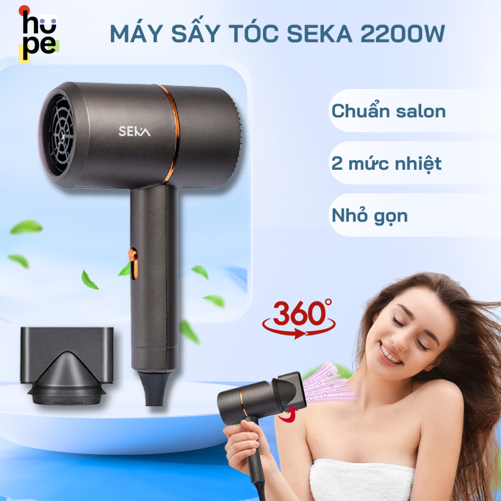 Máy Sấy Tóc SEKA Công Suất 1200W Thiết Kế Hiện Đại, Gấp Gọn Tiện Lợi