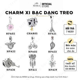 Hạt Charm Pando03 Dạng Treo Mix Đủ Dòng Lắc Tay, Vòng Tay Chất Liệu Xi Bạc MIRA STORE