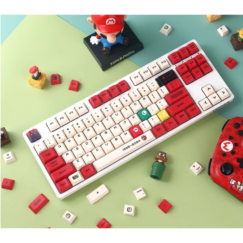 Nút bàn phím Mario Keycap set – PBT Double-Shot - Cherry profile - 123 nút dùng cho bàn phím cơ