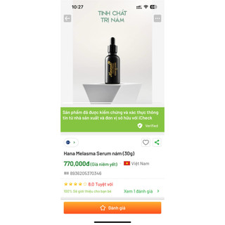 (Chính hãng Date 2026) SERUM NÁM HANAYUKI- HANA MELASMA