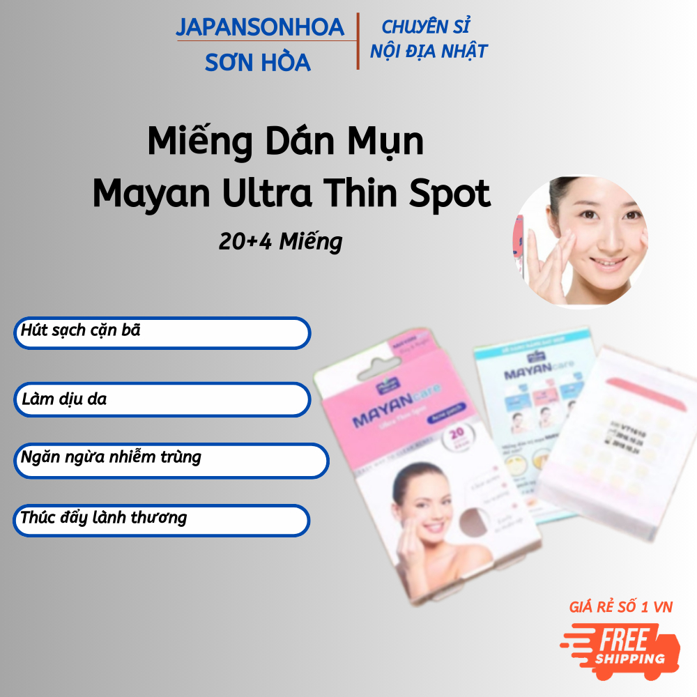 Miếng Dán Mụn Mayan Ultra Thin Spot 20+4 Miếng