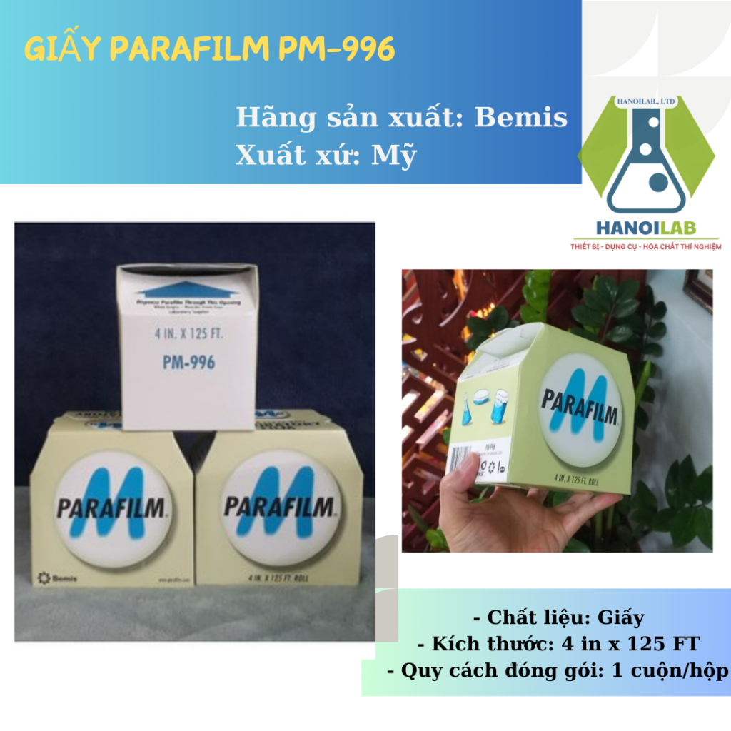 Giấy parafilm mã PM-996, Kích thước: 4 in x 125 FT- YTHN