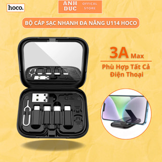 Bộ Cáp Sạc Nhanh Đa Năng 6in1 Hoco U114,Hỗ Trợ Sạc Nhanh Tất Cả Các Dòng Điện Thoại,Tiện Lợi Nhiều Tính Năng Linh Hoạt