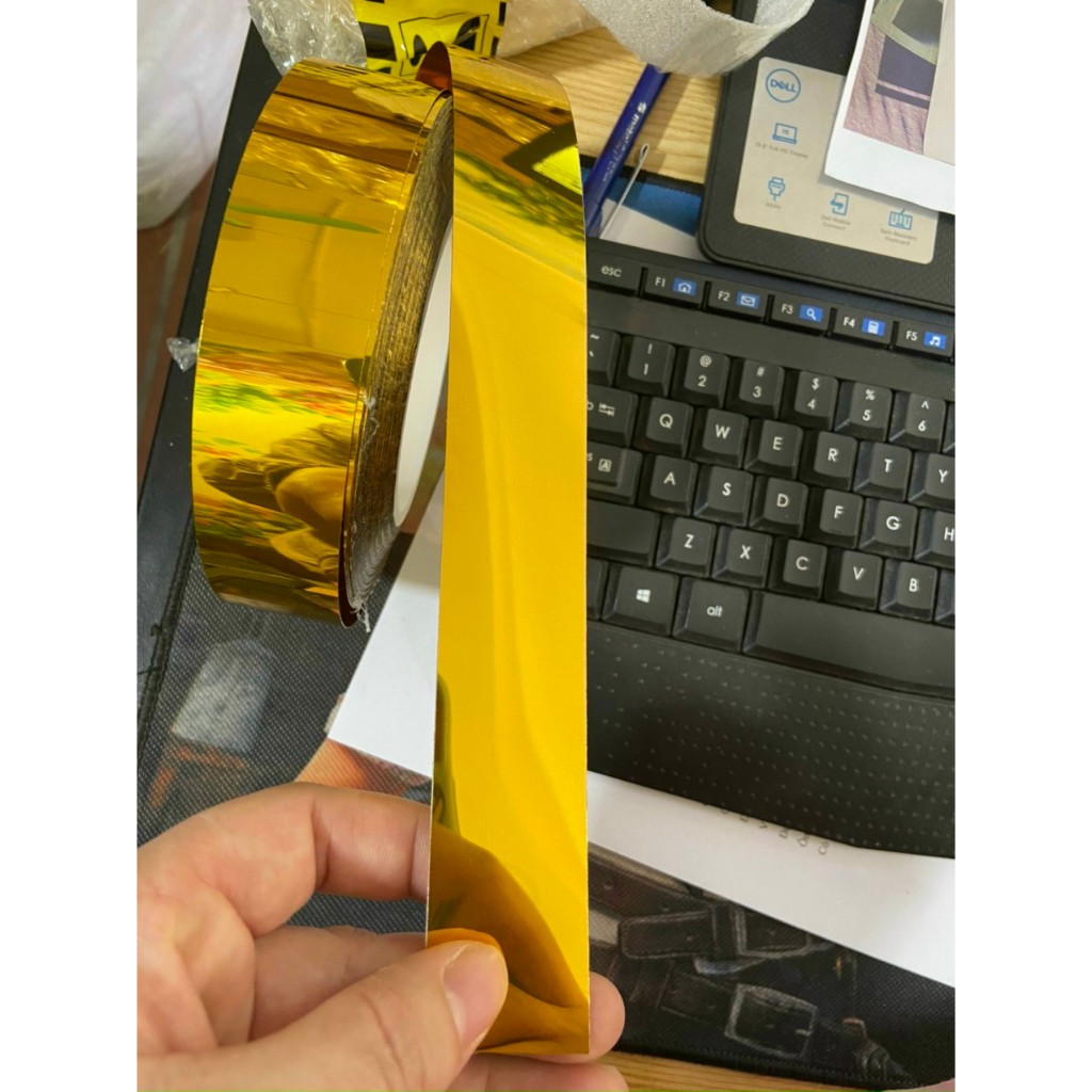 cuộn bo viền tráng gương vàng bản 3cm dài 50m
