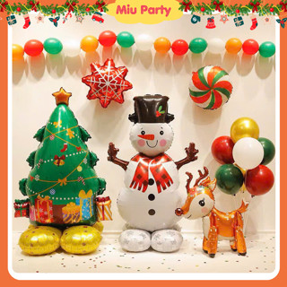   NHIỀU SIZE  Bong Bóng Người Tuyết Khổng Lồ Cây Thông Bóng Kiếng NOEL Trang Trí Giáng Sinh 