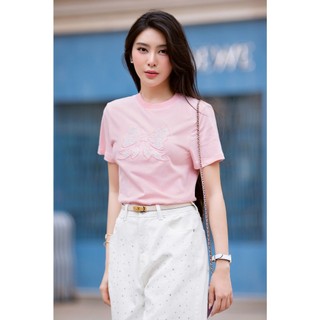 Áo thun tay ngắn nơ ren, thời trang thiết kế K Closet A4005