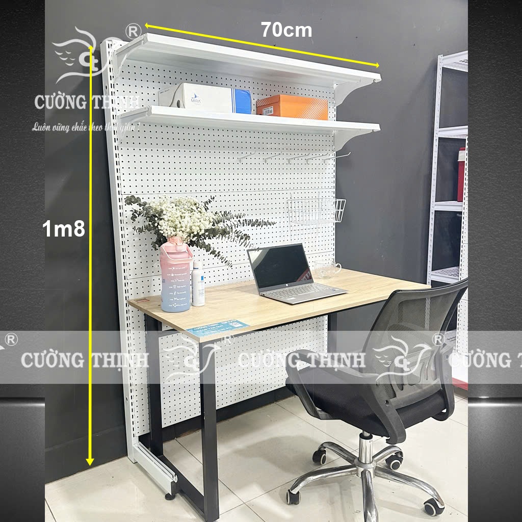 Kệ Bàn Học - Bàn Làm Việc Dài 70cm x Cao 1m8 (Tặng 10 móc treo 10cm) Không Kèm Bàn và Phụ Kiện Khác 
