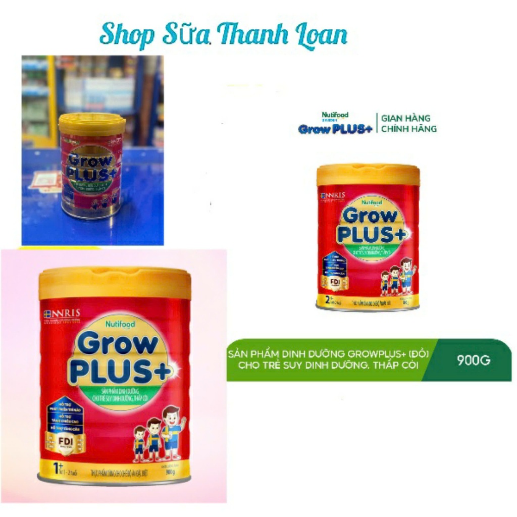 (HSD T3-2028) (Kèm Quà) Sữa Bột NutiFood Grow Plus+ Đỏ - Lon 780g/ 850g.