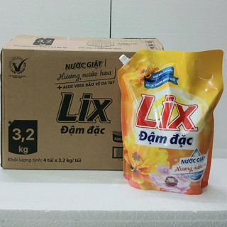  Combo 4 túi  1 thùng  Nước giặt túi Lix 3.2kg 1 túi  đậm đặc Hương nước hoa KHỬ MÙI ẨM MÓC QUẦN ÁO 