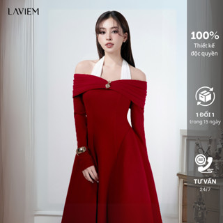 LAVIEM - Váy thiết kế trễ vai dài tay màu đỏ - Tyler Dress