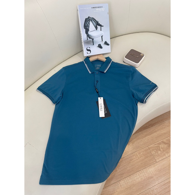 Áo polo sợi dệt Cotton thoáng khí CAVILL, phối viền cổ trẻ trung, Chống nhăn, Nhẹ mát, PLW15